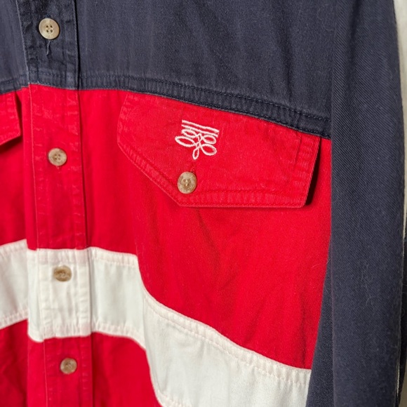 Roper Rodeo Cowboy Western USA Red White Blue Button Up Pocket Size Medium - Picture 2 of 9